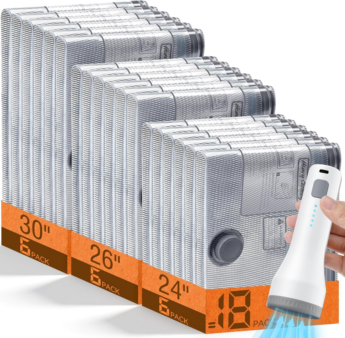 Vacuum Storage Bags with Electric Pump – 15-Piece Set