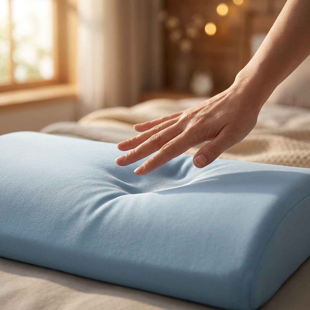 Lower Back Support Pillow with Tapered Edge – Wide Memory Foam