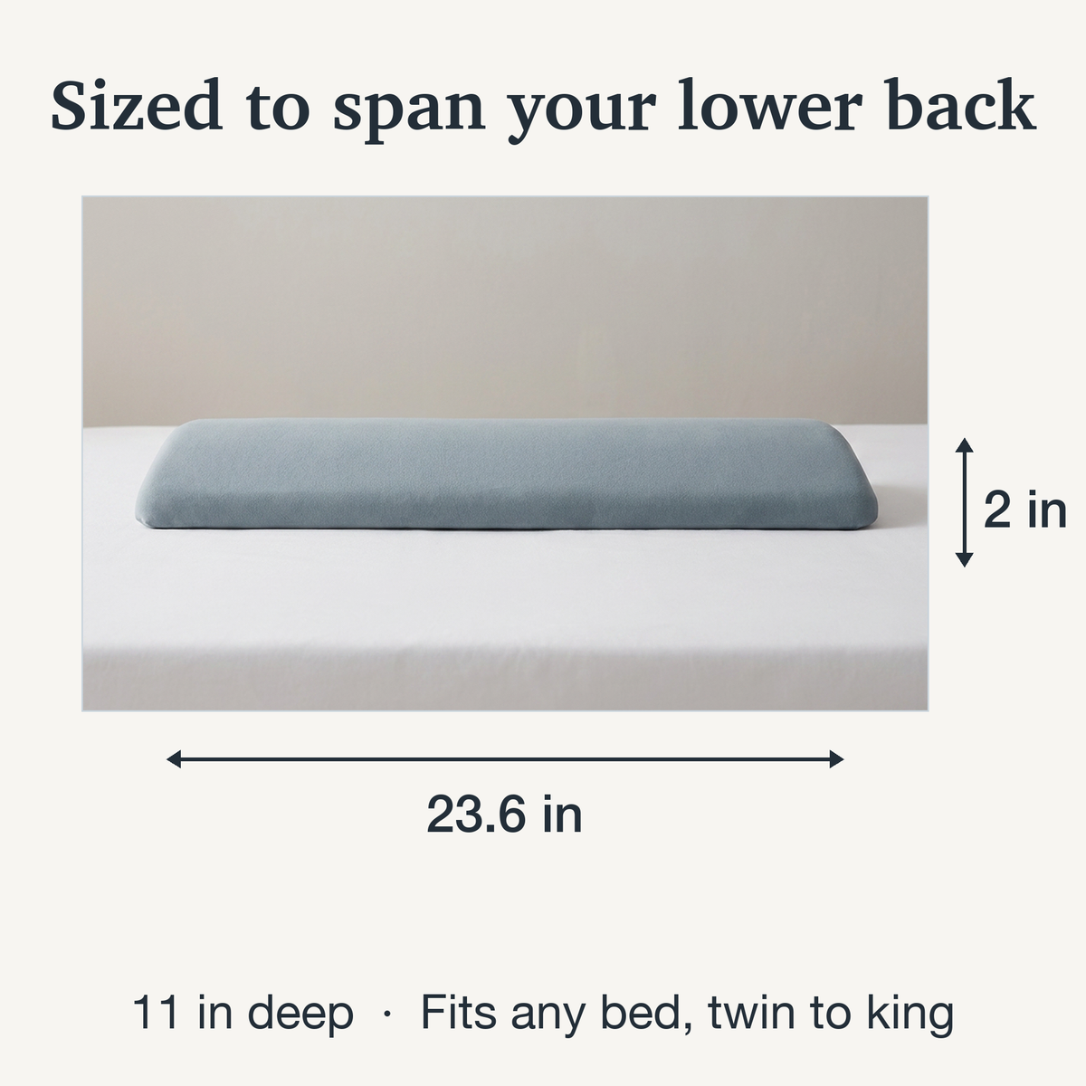 Lower Back Support Pillow with Tapered Edge – Wide Memory Foam