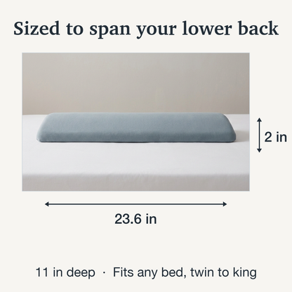 Lower Back Support Pillow with Tapered Edge – Wide Memory Foam