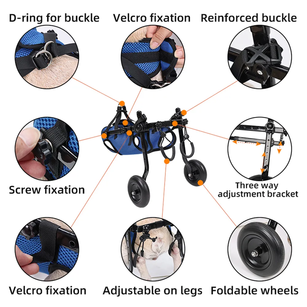 Adjustable Dog Wheelchair with Hind Leg Support