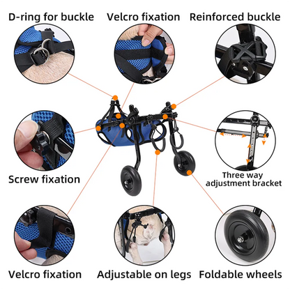 Adjustable Dog Wheelchair with Hind Leg Support