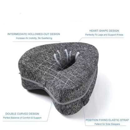 Memory Foam Knee Pillow for Side Sleepers with Strap
