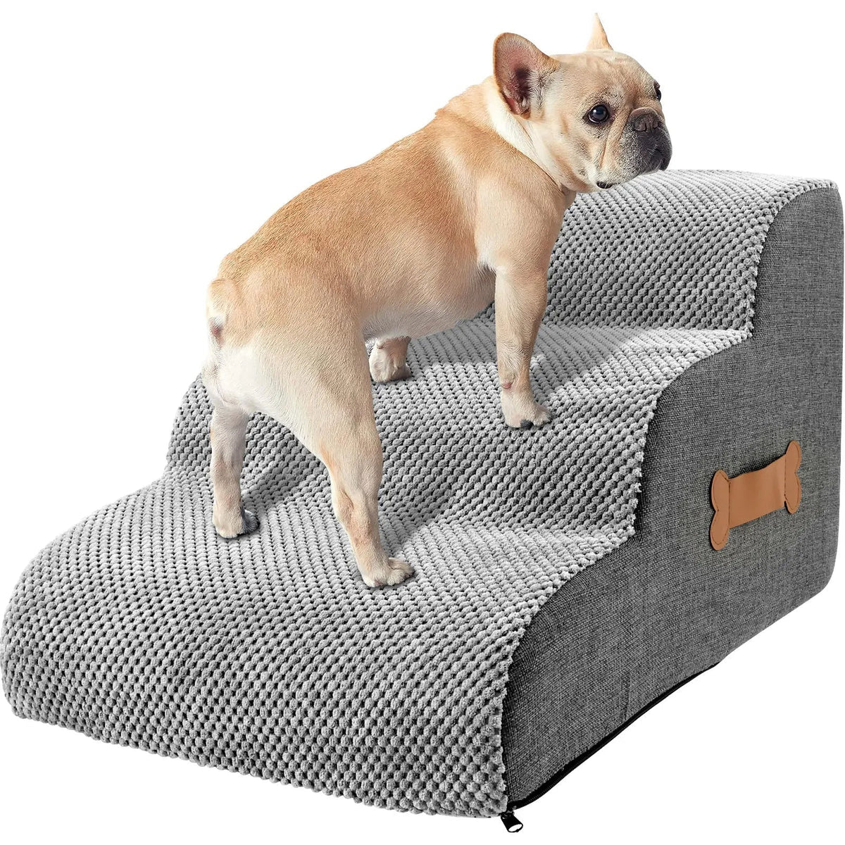Foam Pet Stairs with Washable Cover – Gentle Incline for Dogs and Cats