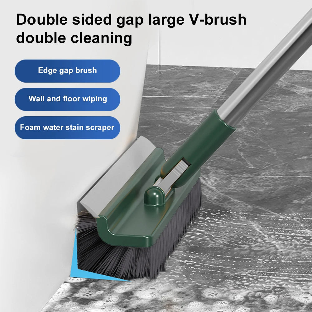 Long Handle Floor Scrub Brush – Stiff Bristle Deck and Tile Brush