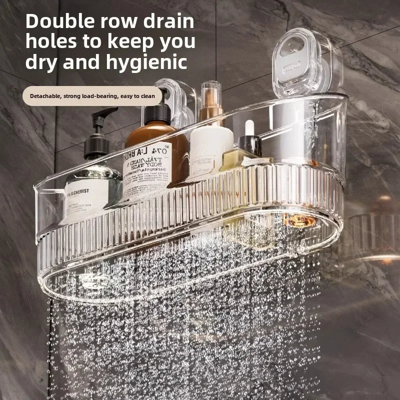 Suction Cup Shower Caddy – No-Drill Bathroom Storage Rack