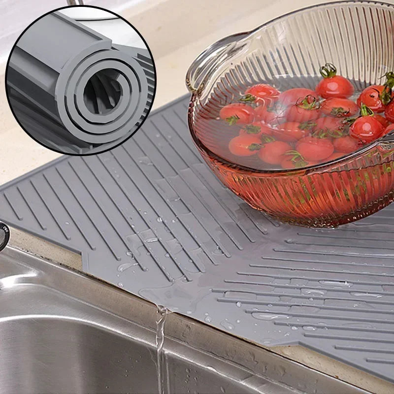 Silicone Dish Drying Mat – Draining Countertop Mat