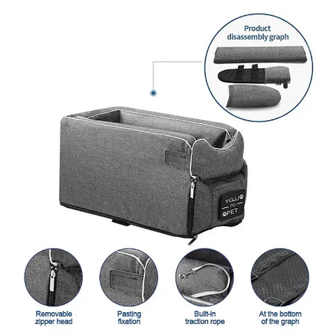 Pet Car Armrest Seat for Small Dogs and Cats