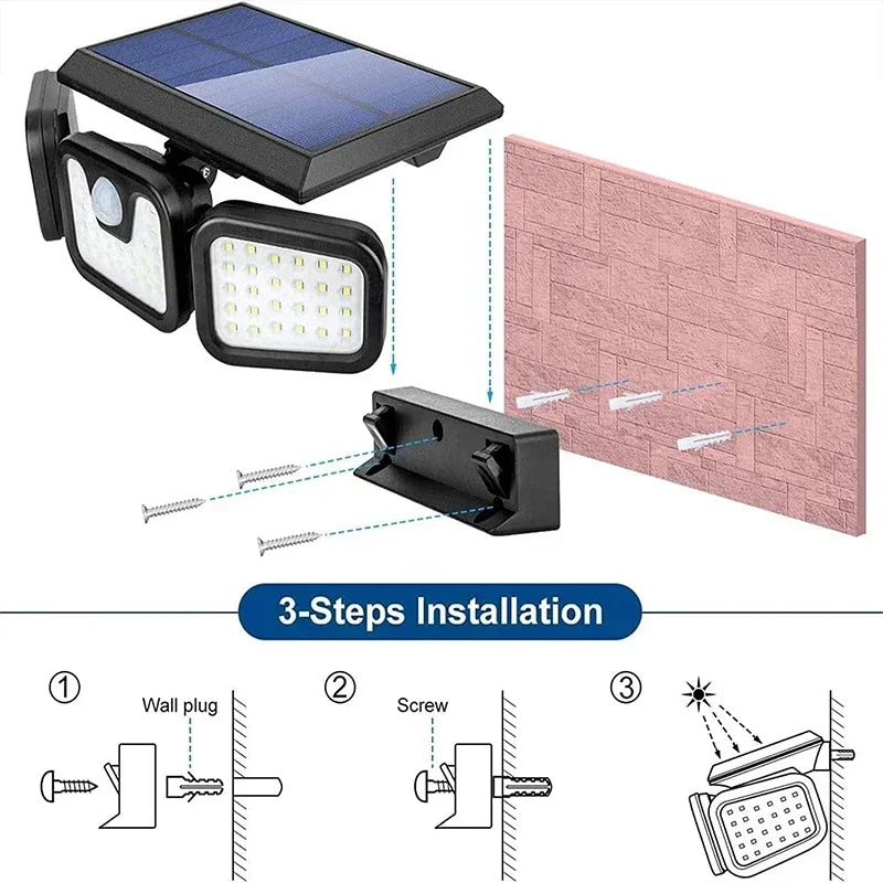 Solar Motion Sensor Outdoor Light – Wireless Security Light