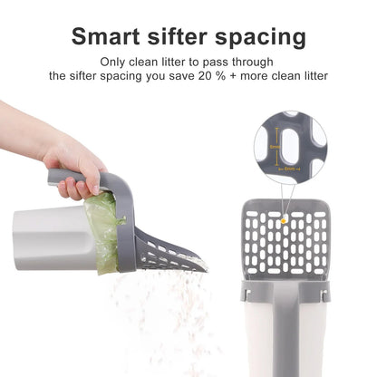 All-in-One Cat Litter Scoop with Holder – Mess-Free Scooping System