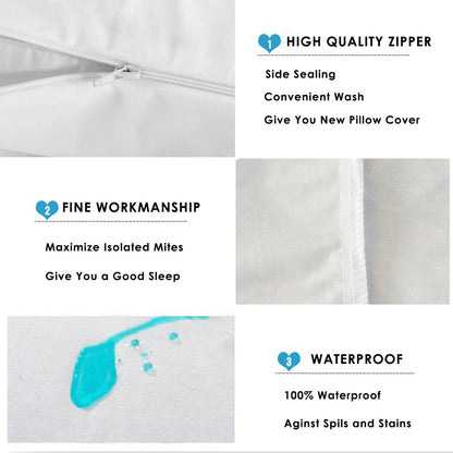 Zippered Waterproof Pillow Protector – Fully Enclosed Pillow Cover