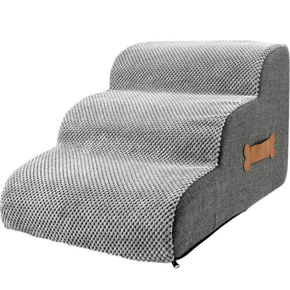 Foam Pet Stairs with Washable Cover – Gentle Incline for Dogs and Cats