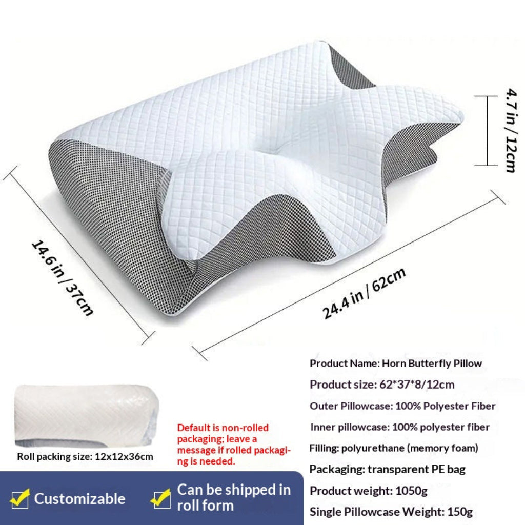 Butterfly Contour Memory Foam Pillow for Neck and Head Support