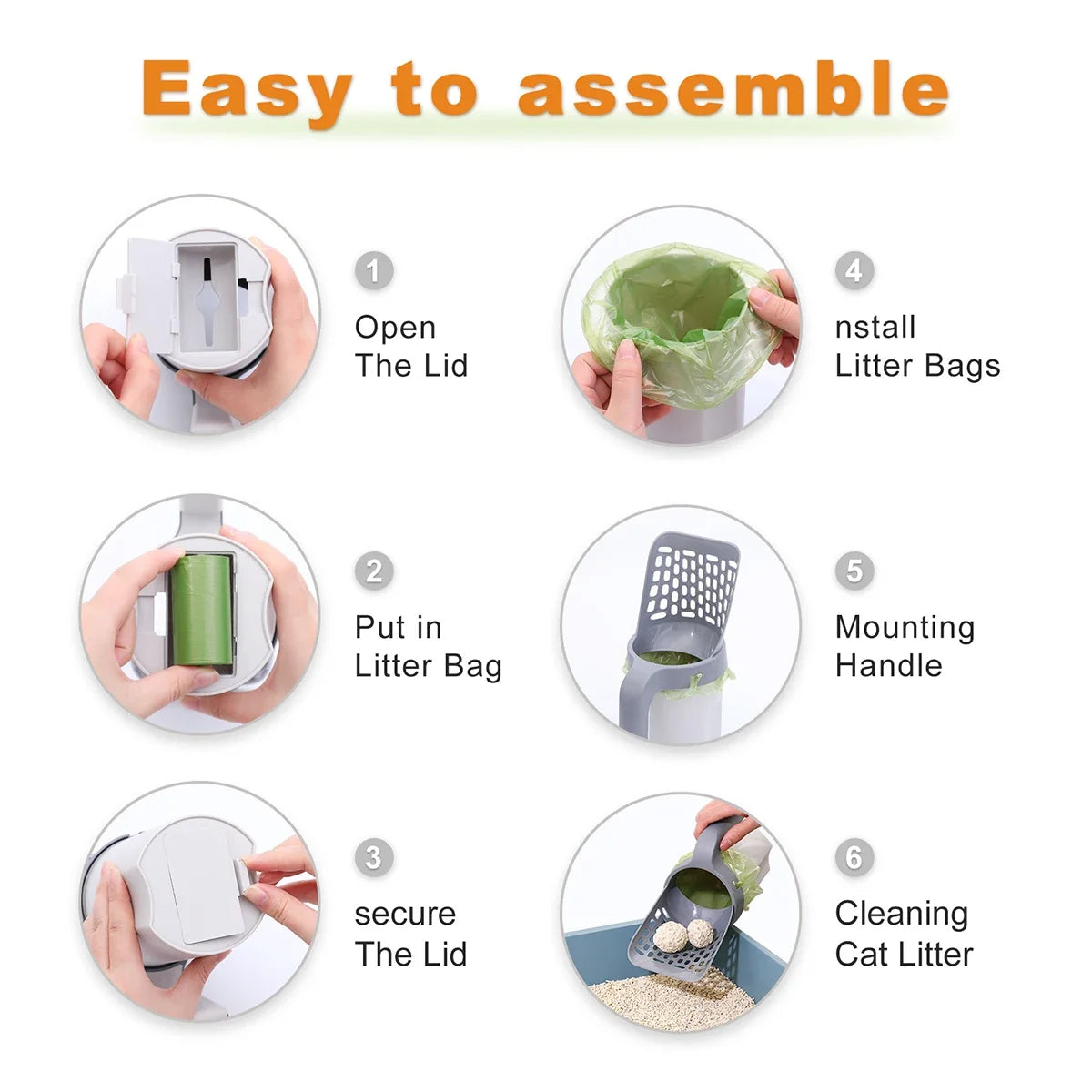 All-in-One Cat Litter Scoop with Holder – Mess-Free Scooping System