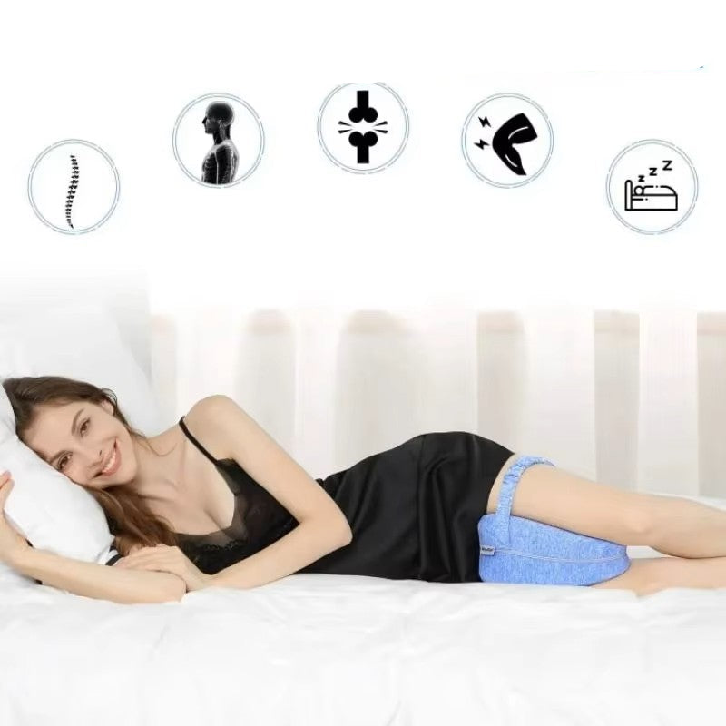 Memory Foam Knee Pillow for Side Sleepers with Strap
