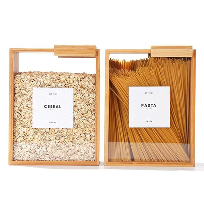 Bamboo Cereal Dispenser – Dry Food Storage Container