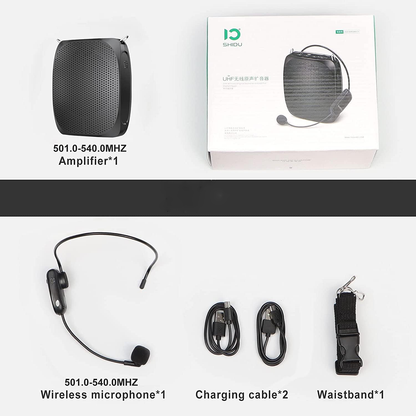 Portable Voice Amplifier with Headset Microphone – 10W Speaker