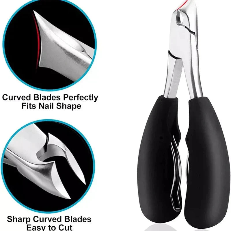 Wide-Jaw Toenail Clipper for Thick Nails – Ergonomic Grip