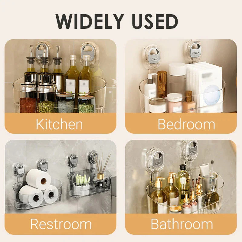 Suction Cup Shower Caddy – No-Drill Bathroom Storage Rack