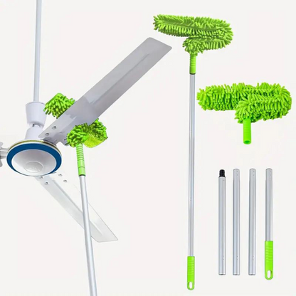 Extendable Ceiling Fan Duster with Bendable Head – No Ladder Needed