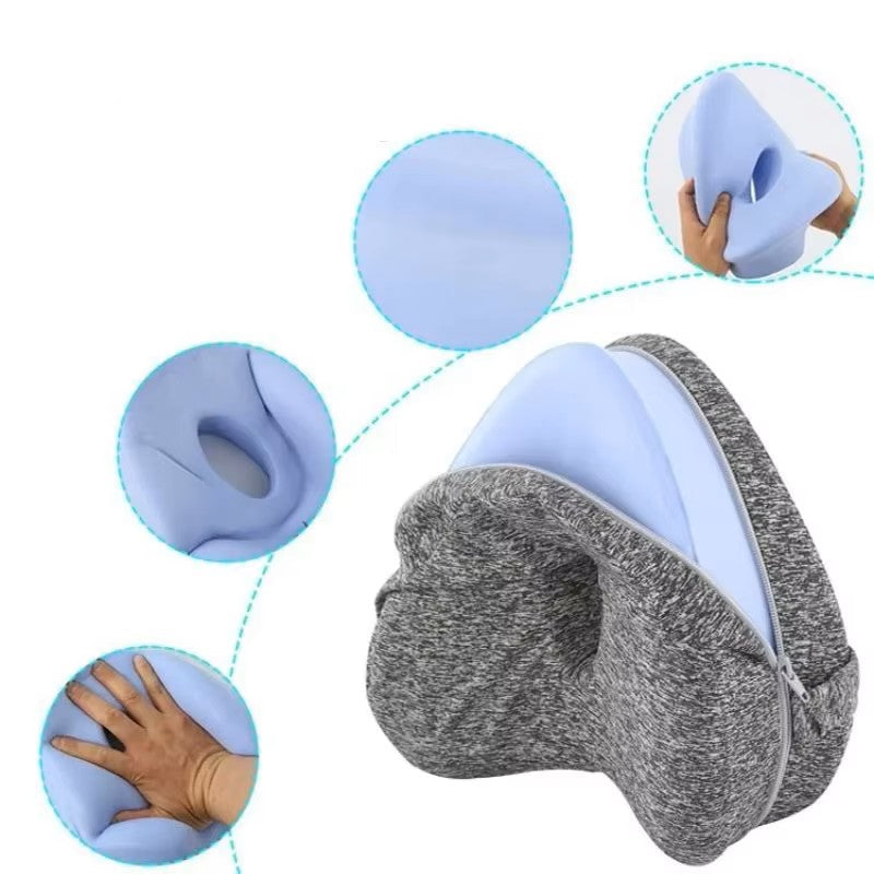 Memory Foam Knee Pillow for Side Sleepers with Strap