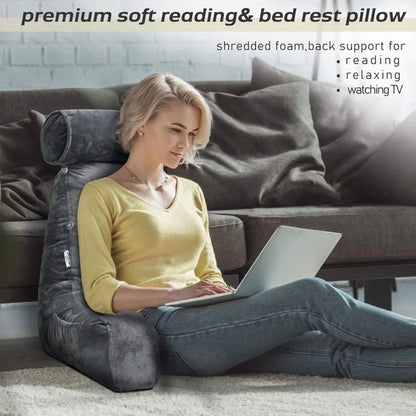 Reading Pillow with Arms – Plush Back Support Pillow for Bed