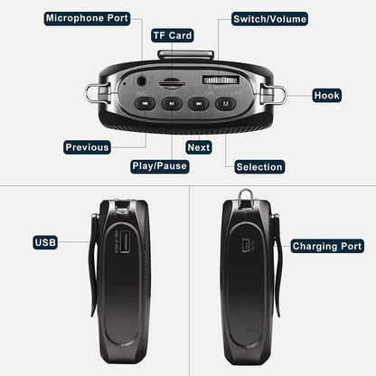 Portable Voice Amplifier with Headset Microphone – 10W Speaker