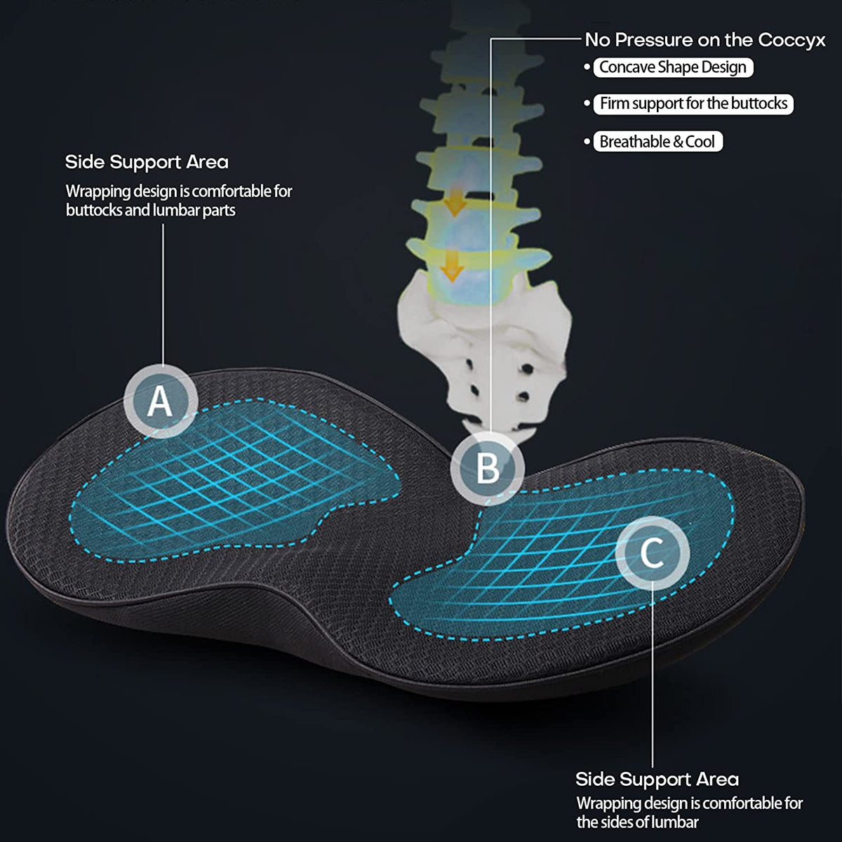 Car Seat Cushion with 3.5 Inch Height Boost – Memory Foam