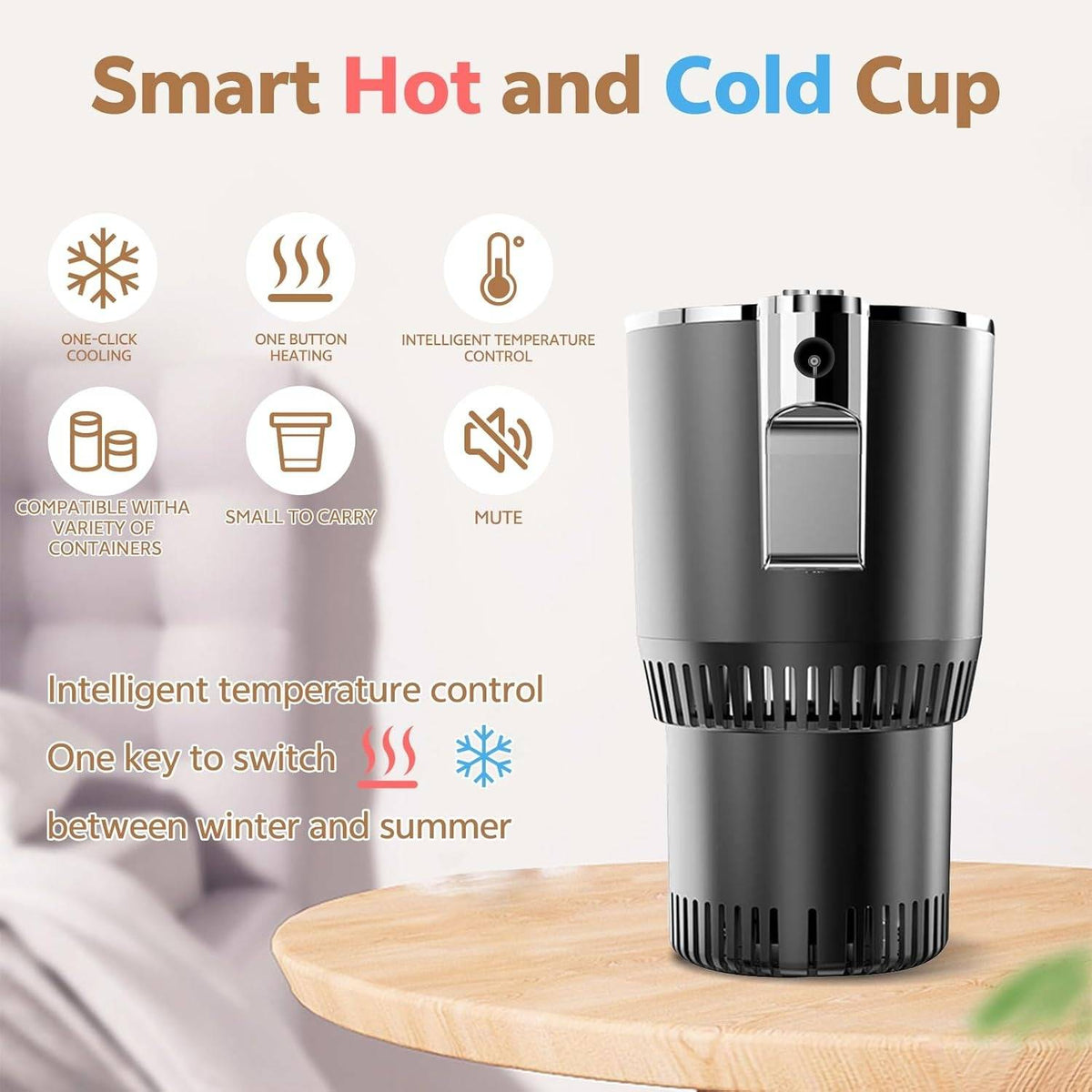 Heated and Cooled Car Cup Holder – Keeps Drinks Warm or Cold