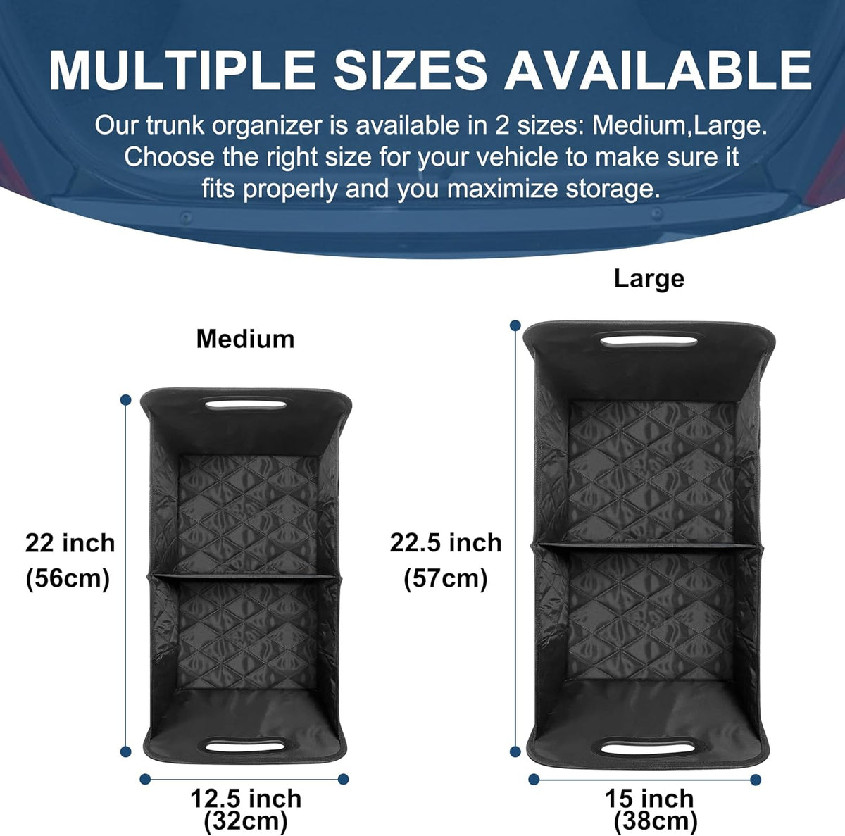 Foldable Car Trunk Organizer with Adjustable Dividers