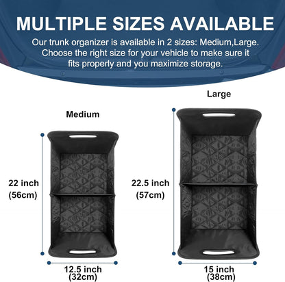 Foldable Car Trunk Organizer with Adjustable Dividers