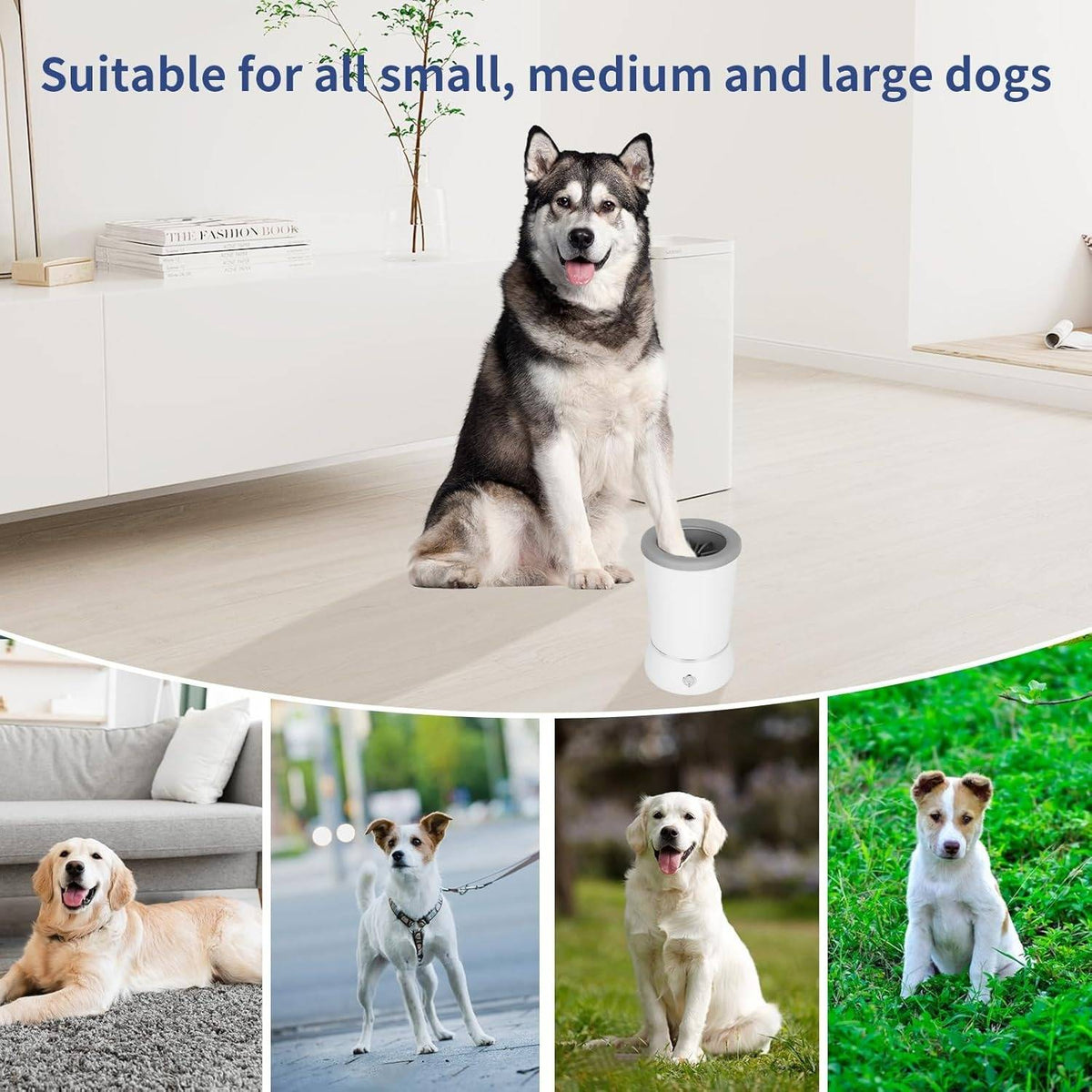 Automatic Dog Paw Cleaner with Rotating Silicone Brushes