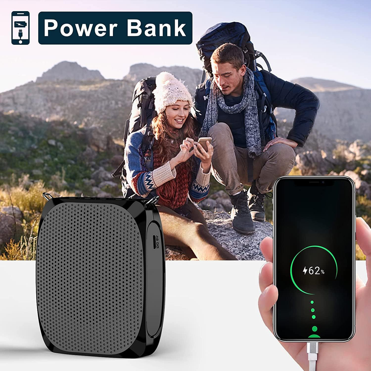Portable Voice Amplifier with Headset Microphone – 10W Speaker