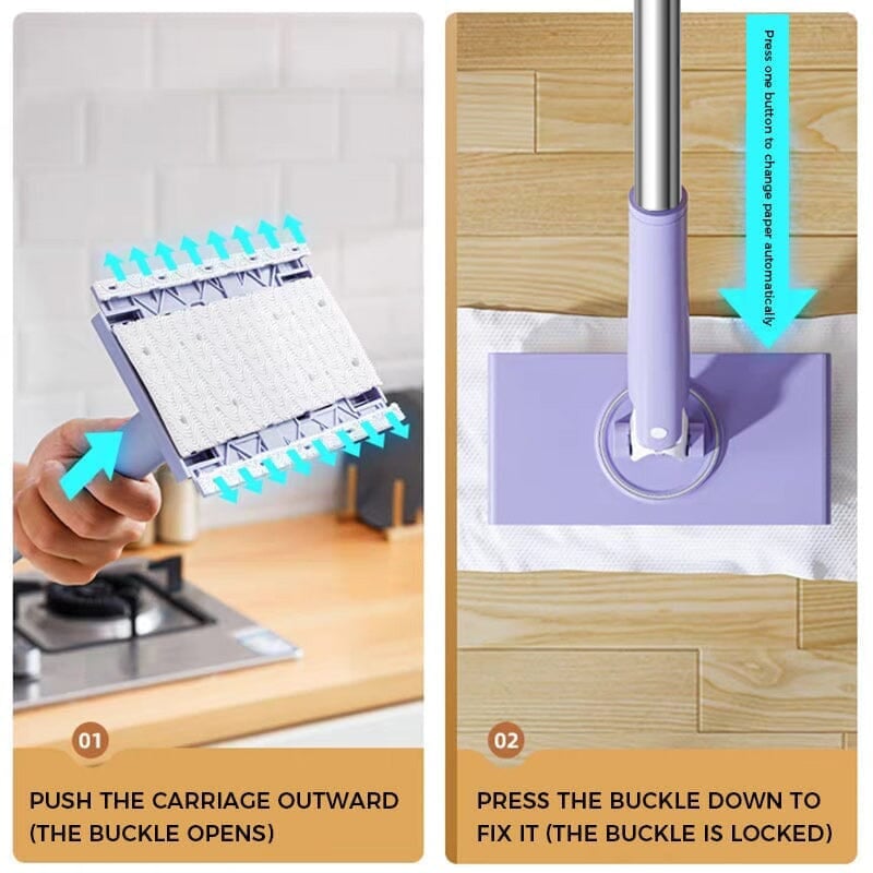 Hands-Free Flat Mop with 360° Swivel Head