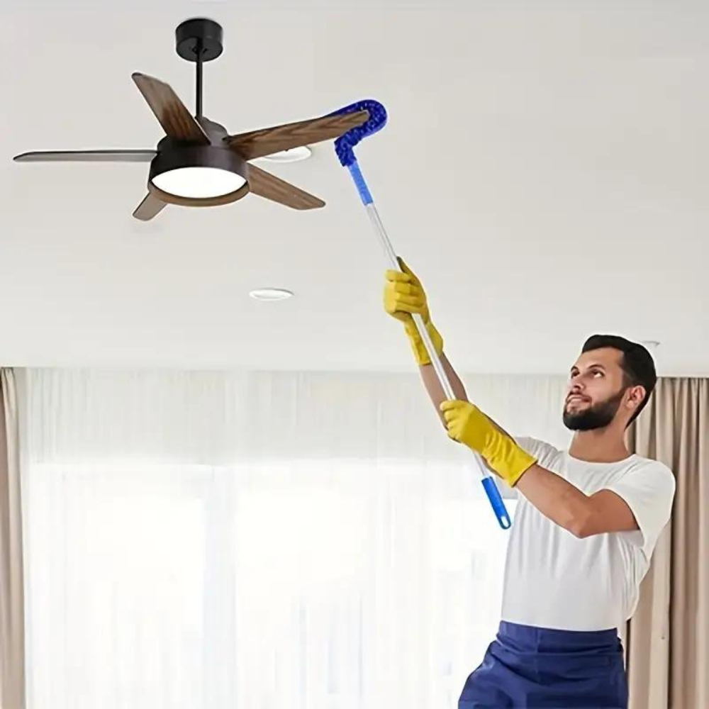 Extendable Ceiling Fan Duster with Bendable Head – No Ladder Needed