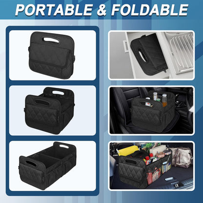 Foldable Car Trunk Organizer with Adjustable Dividers