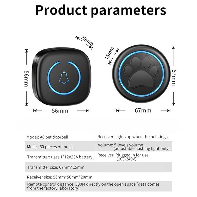 Dog Doorbell for Potty Training – Touch Button Door Chime