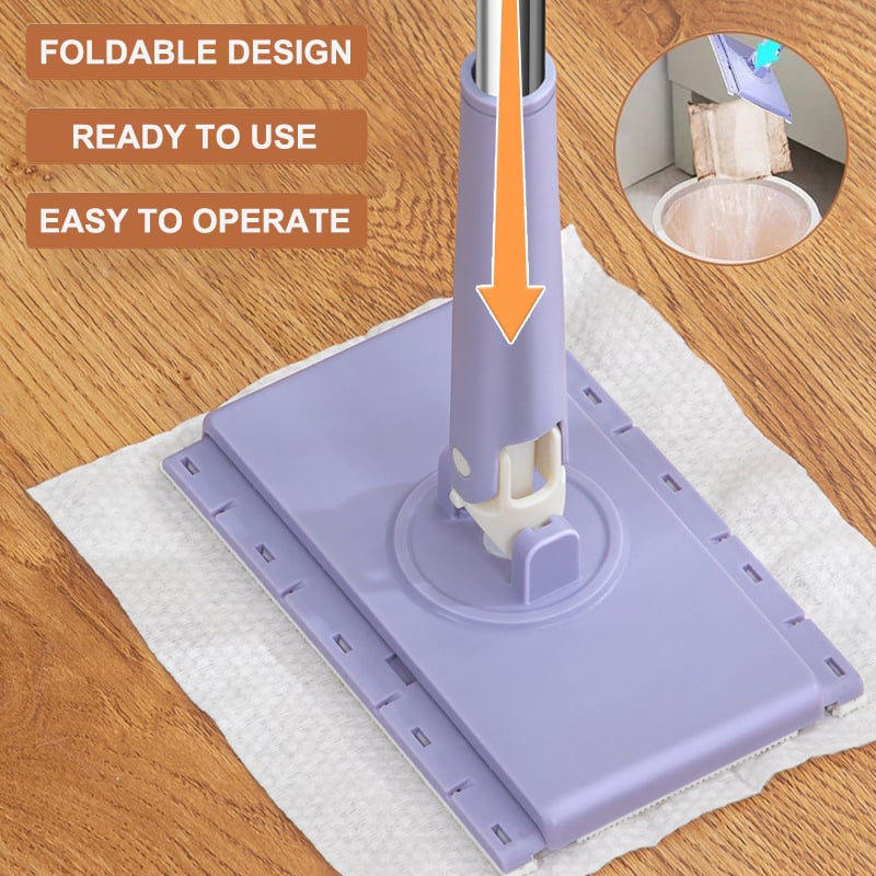 Hands-Free Flat Mop with 360° Swivel Head