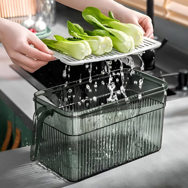 Stackable Refrigerator Storage Box with Vented Lid