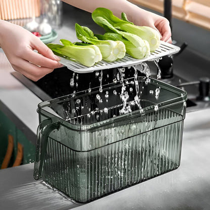 Stackable Refrigerator Storage Box with Vented Lid