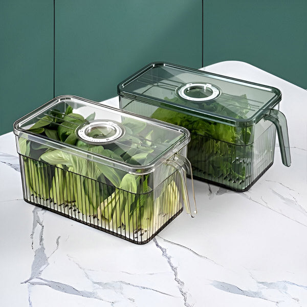 Stackable Refrigerator Storage Box with Vented Lid