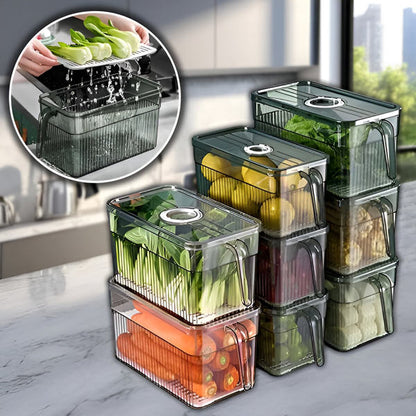 Stackable Refrigerator Storage Box with Vented Lid