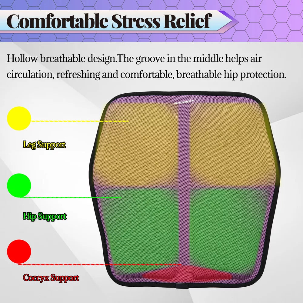 Cooling Gel Memory Foam Seat Cushion with Honeycomb Airflow