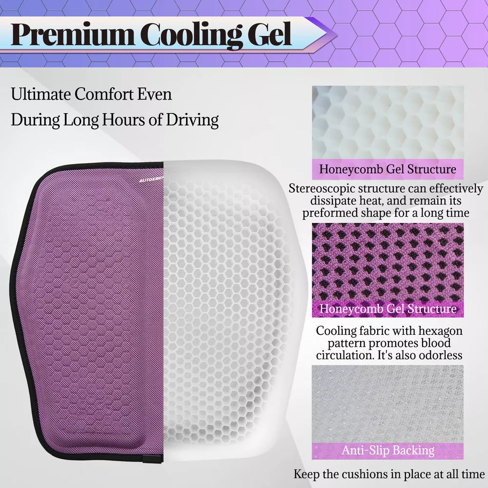 Cooling Gel Memory Foam Seat Cushion with Honeycomb Airflow