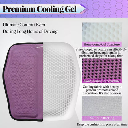 Cooling Gel Memory Foam Seat Cushion with Honeycomb Airflow