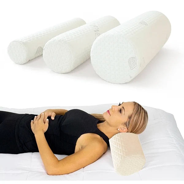 Memory Foam Neck Roll Pillow – Round Cervical Bolster