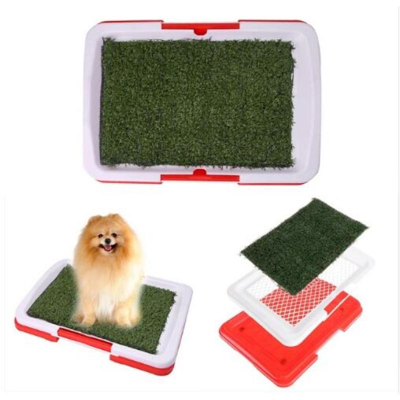 Indoor Dog Potty with Artificial Grass – Grass Pad Toilet Tray