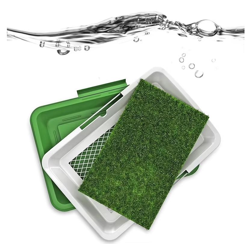 Indoor Dog Potty with Artificial Grass – Grass Pad Toilet Tray