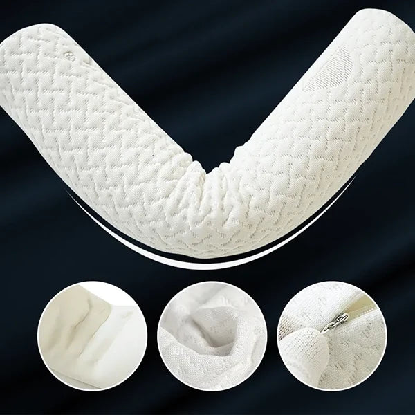 Memory Foam Neck Roll Pillow – Round Cervical Bolster