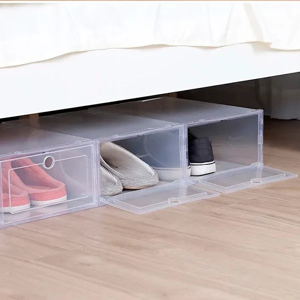 Clear Stackable Shoe Boxes 6-Pack – Shoe Storage Organizer